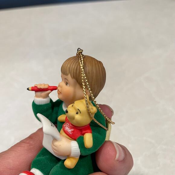 Ahston Drake Ornament A Letter to Santa boy with pooh felt and ceramic - Picture 5 of 13